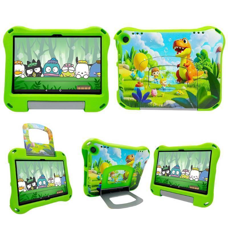 lot 62259 image: 8 inch Tablet Case,(Compatible with 12th10th Generation 202420222020) Light Weight Shock Proof Convertible Handle Stand Kids Case(Incompatible with iPad Samsung 8 inch Tablet) (Green) - Retail $12