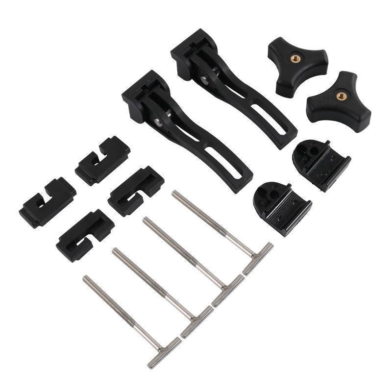lot 62317 image: DICMIC Truck Tonneau Cover Replacement and Accessories Part Kit for Hard Tri-fold & Quad-fold Truck Bed Cover Include Nut, T-Bolt and Tonneau Cover Clamp, 2X Rear Clamp - Retail $17