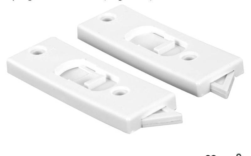 lot 63264 image: Prime-Line F 2599 3-38 In. White Plastic Window Lock with spring-loaded Tilt Latch (Single Pack) - Retail $7