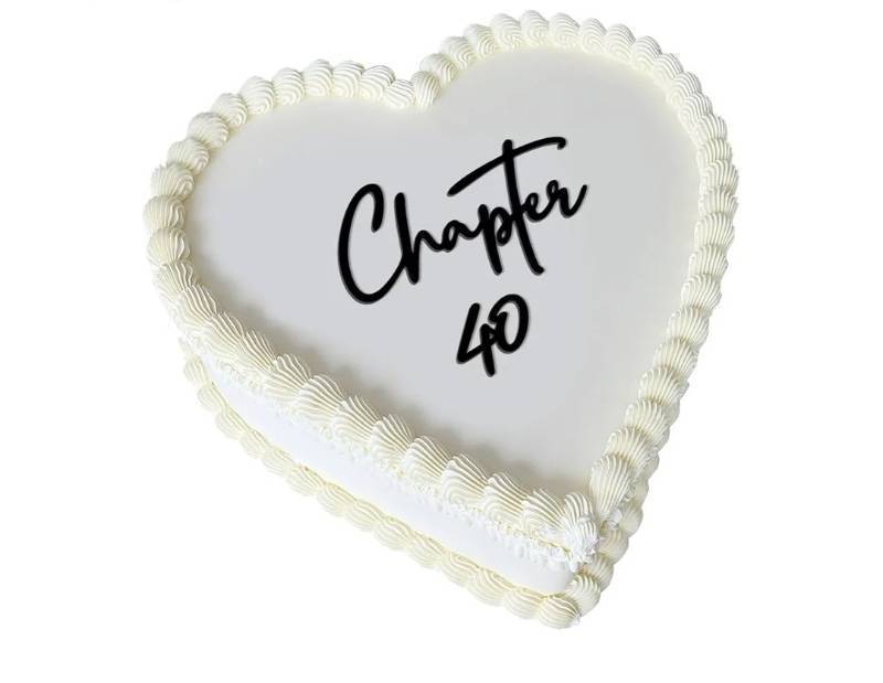 lot 63156 image: Chapter 40 Birthday Cake Topper - Acrylic 40th Party Decoration (missing 40) - Retail $6