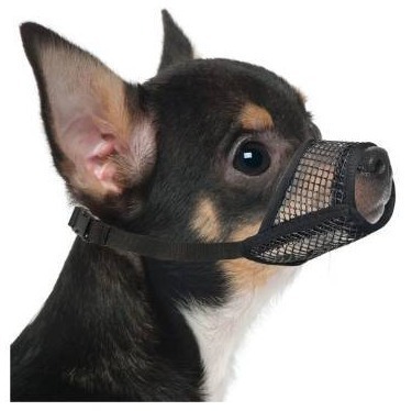 lot 63226 image: Dog Muzzle, Soft Mesh Muzzles for Small Medium Large Dogs Chihuahua Poodle Husky Labrador Retriever, Breathable Dog Mouth Guard for Biting Chewing Grooming, Allow Panting Drinking(XXS, Black) - Retail $8