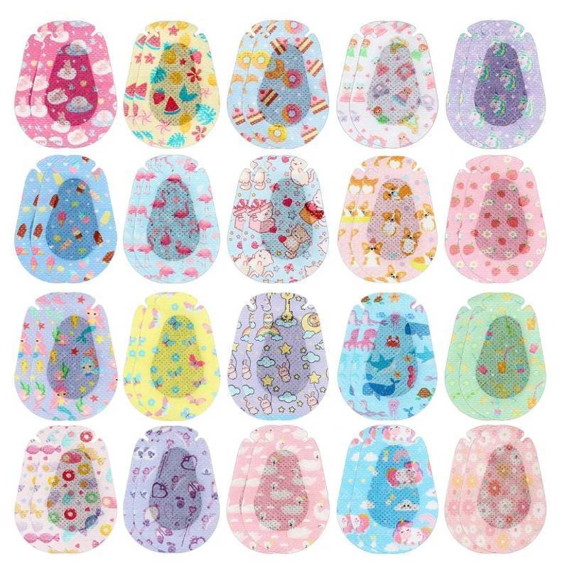 lot 63120 image: 40 Pcs Adhesive Eye Patches for Kids Girls Cute Toddler Eye Patch Bulk Colorful Breathable Cartoon Lazy Patch for Children Baby Light Blocking, 20 Styles, 3 x 2 Inches (Patterned) - Retail $8