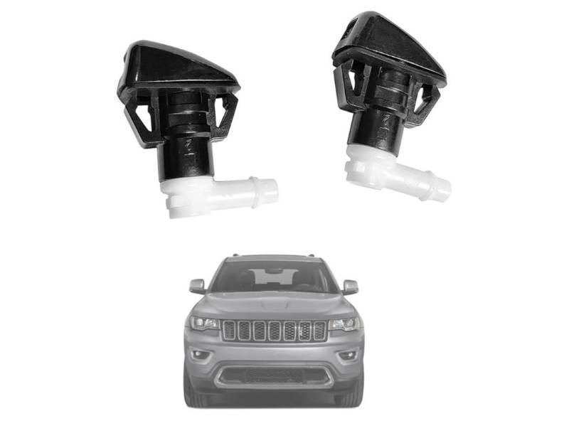 lot 63155 image: 68260443AA Premium Wiper Washer Nozzles Fit for 2011-2023 Jeep Grand Cherokee WK2 WL Windshield Washer Fluid Jet Nozzle Easy to Install 2 Pack, Ref 55372143AB, Grand Cherokee Washer Accessories - Retail $13