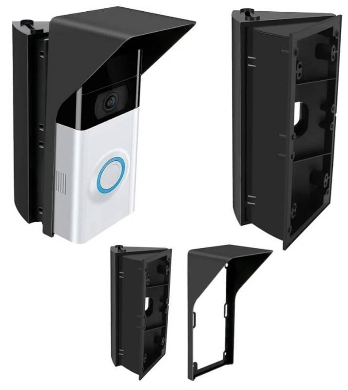 lot 27510 image: S7 Adjustable Doorbell Angle Mount with Rain Cover, Compatible with Video Doorbell Battery Doorbell, Replacement Angle Adjustment Adapter Mounting Bracket Wedge Kit (Anti Glare) - Retail $14