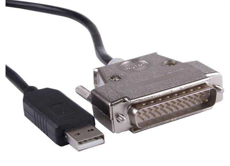 lot 27758 image: USB to DB25 Male Serial Converter Apdater Null Modem Crossover Printer Cable FT231XS Driver Programming for Epson TM-T88V Printer - Retail $9