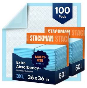 lot 38684 image: Stackman Multi-Use Underpads 23 x 36 in. All-Night Protection - Retail $54