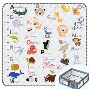 lot 38691 image: Baby Play Mat��Thick Soft 71 X 79 Playpen mat (Animal Alphabet-A) - Retail $37