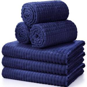 lot 38695 image: 6 Pcs Bulk Throw Blankets Flannel 3D,Blue - Retail $40