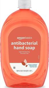 lot 38708 image: 2 Pack, Amazon Basics Antibacterial Hand Soap Light Moisturizing 50 FL OZ - Retail $8