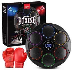 lot 38720 image: Music Boxing Beatbox Trainer by Sporty Body, 9 Speeds & 9 Light Modes, Bluetooth Sync, Auto Counting, and Durable ABS Body for Home Workouts, Supports 440lbs Punch Force, Wall Mounted Boxing Machine NOT EXACT PRODUCT - Retail $67
