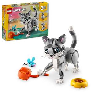 lot 38725 image: LEGO Creator 3in1 Playful Cat Toy - Building Toys W 3 Building Options  Cat  Dog  or Pigeon - Animal Figures for Kids  Girls & Boys  Ages 8 - Gift Ideas for Birthday - 31163 - Retail $30