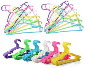 lot 38747 image: 60pcs Kids Clothes Hangers (6 Colors) Baby Clothes Hangers Childrens Plastic Infant Hangers Very Durable Kids Hangers Toddlers Hangers (6 colors-60pcs) - Retail $22