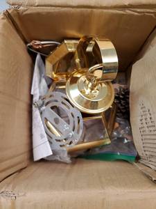 lot 46849 image: Generation Lighting 8037-02 Lancaster Traditional One - Light Outdoor Wall Lantern Outside Fixture, Polished Brass Finish, 1-Light, cETL Listed, Safety Rated for Wet Locations - Retail $84