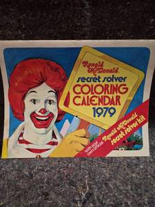 lot 81 image: Ronald McDonald Secret Solver Coloring Calendar 1979