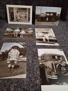 lot 165 image: Lot of 8 Photographs Featuring Children and Vintage Vehicles