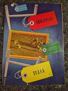 lot 184 image: Arkansas vs Tulsa Football Official Program November 26 1949 Razorback Stadium