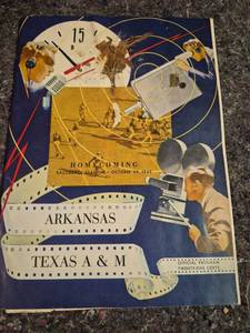 lot 185 image: Arkansas vs Texas A&M Homecoming Official Program October 29 1949