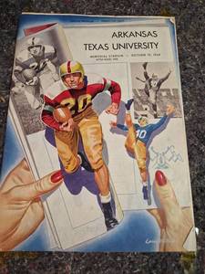 lot 186 image: Arkansas vs Texas University Football Program October 15 1949 Memorial Stadium