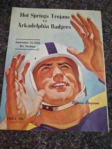 lot 191 image: Hot Springs Trojans vs. Arkadelphia Badgers Official Program September 23 1949