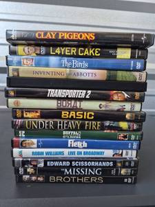 lot 202 image: DVD Movie Lot 15 Films Clay Pigeons Layer Cake The Birds Transporter 2 - All Discs Present