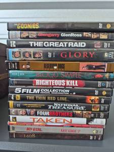 lot 211 image: DVD Movie Lot 15 Films The Goonies Glengarry Glen Ross The Great Raid Glory - All Discs Present