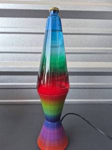 lot 222 image: Multicolor Lava Lamp with Rainbow Gradient Liquid Motion Base