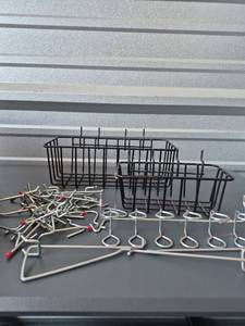 lot 224 image: Retail Store Display Baskets and Wire Hooks Lot
