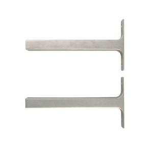 lot 300 image: 8.1 in. x 1 in. Platinum Bauhaus Deco Shelf Brackets (Set of 2)