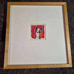 lot 427 image: Framed Dog Portrait Art Print Dutchey