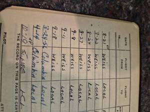lot 5 image: 1950s Flight Log Book