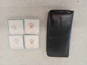 lot 19309 image: 4 Pack APSVO Heart Pendant Necklace And Black Wallet