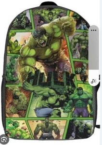 lot 19358 image: Hulk Backpack One Size New 2 Pack