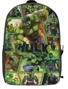 lot 19371 image: Hulk Comic Book Print Backpack, 2 Pack