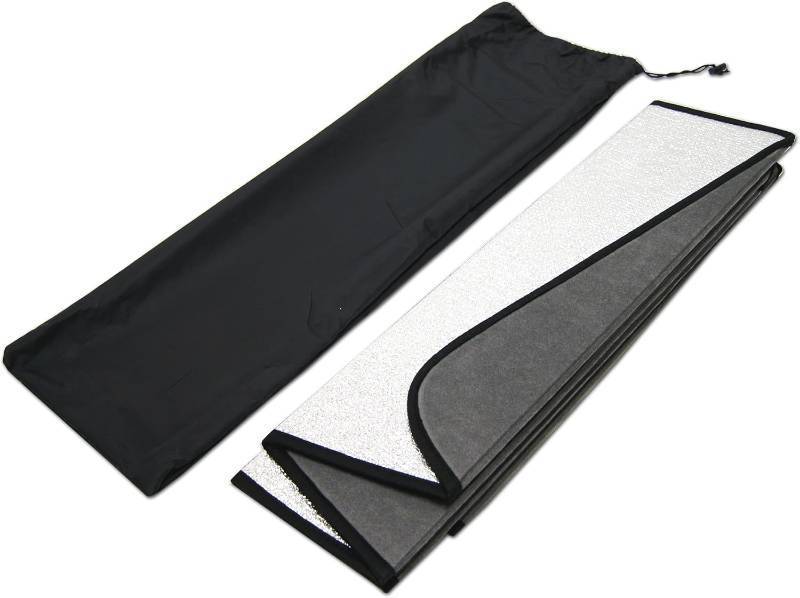lot 111709 image: Front Car Windshield Sun Shade Compatible with 10-16 Mercedes E400 E350 E63 Sedan  Custom Fit Visor Accordion Fold Style Sun Protector  Silver & Grey 1-pc Set  SS-236
