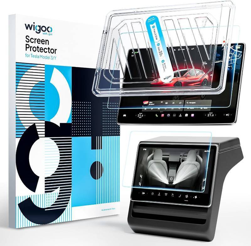 lot 211553 image: Wigoo for 2025 Tesla Model Y & Model 3 Screen Protector, 15.4, Matte  For Model Y Premium(2025)Model 3(20242026) Accessories, No Glare & Fingerprint, Tempered Glass Protector with Alignment Kit