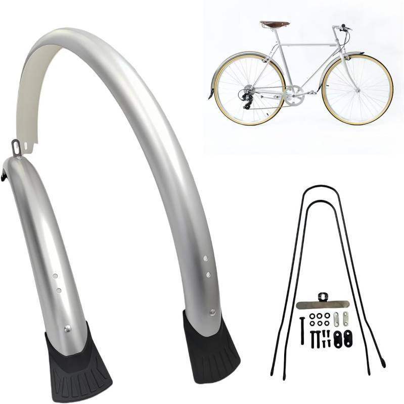 lot 201572 image: Bike Mudguard Set 700c X 50mm Full Coverage Front and Rear Bicycle Fenders Set Fits Up to 45mm Tire
