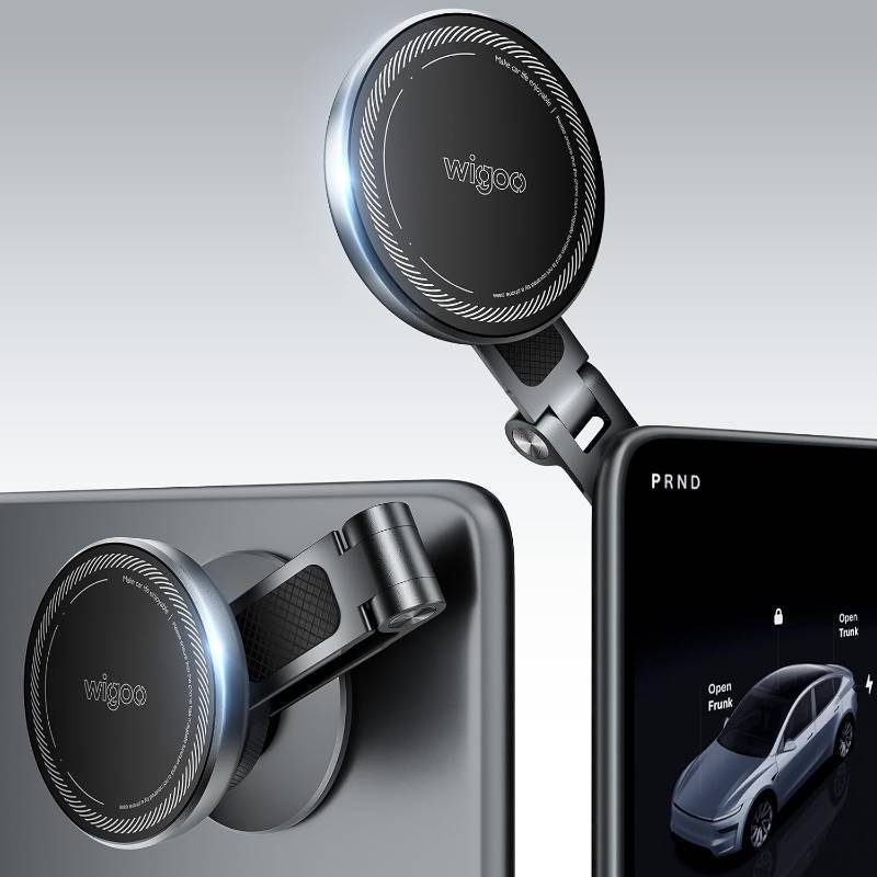 lot 152201 image: Wigoo for Tesla Model 3YYLXS Phone Mount, OEM-Style, Strongest Magnet  360  Rotation Foldable Hidden Phone Holder, for Magsafe iPhone 17-12 Series, Tesla Model Y Model 3 Accessories