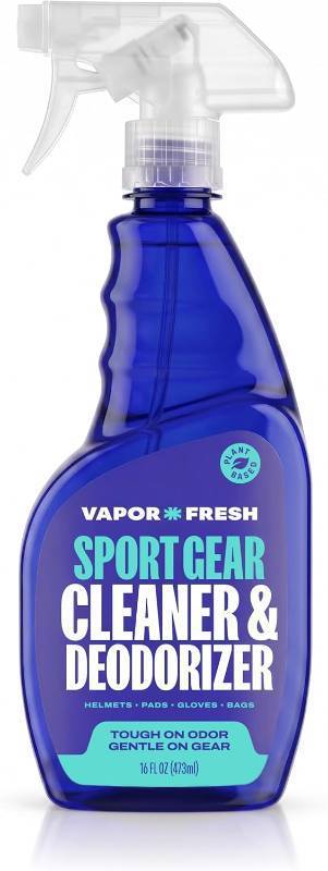 lot 452164 image: Vapor Fresh Sports Gear Cleaner and Deodorizer Spray, 16oz (1 Pack)  Sports odor eliminator, Boxing gloves, Sports pads, Helmets, Gym bags, Gym equipment