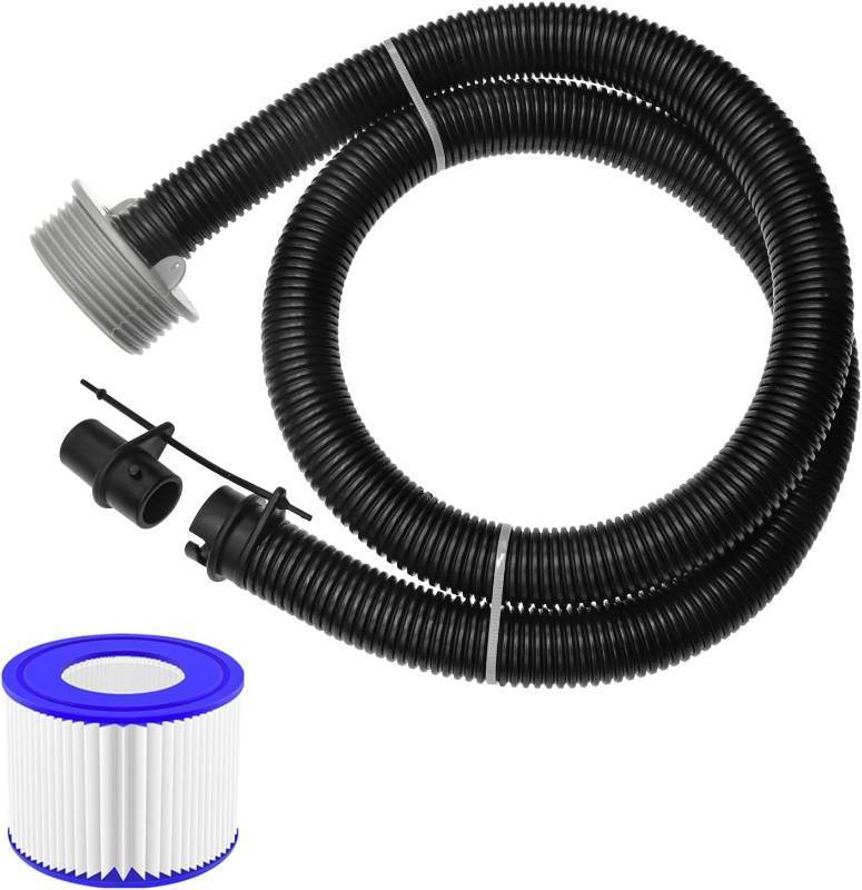 lot 452187 image: Saluspa Replacement Parts with Inflation Hose for Hot Tub  Fits Coleman, Intex, Bestway, Lay-Z-Spa, with Connector Nut, Air Pump Hose Replacement Set