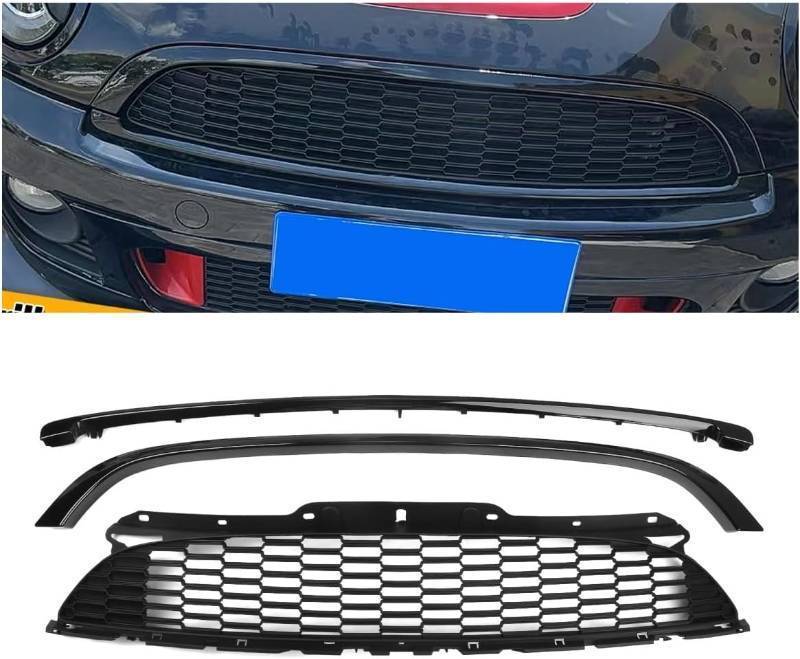lot 452156 image: Car Front Bumper Grille Mesh  Frame Trim For Mini Cooper R55 R56 R57 R58 2007-2015 Black