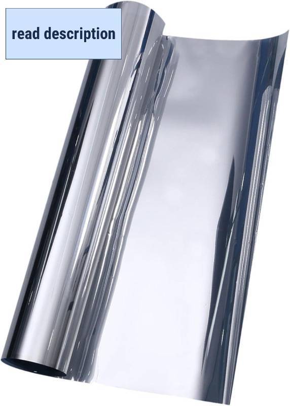 lot 371265 image: UKCOCO Privacy Window Film Silver Gray One Way Reflective Sun Blocking Glass Tinting Film UV Heat Control Static Cling for Home Office Indoor Windows