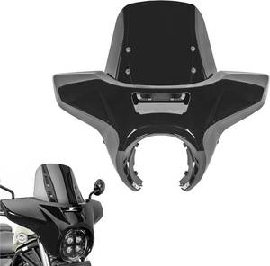 lot 101681 image: Retails for $240 Headlight Cowl with Windshield for Rebel 500 2021-2026,Glossy BlackBlack  Headlight Fairing Fits Rebel 300, Cruiser Style Upgrade Wind Protection, Durable ABSPC Construction, Instruction Included
