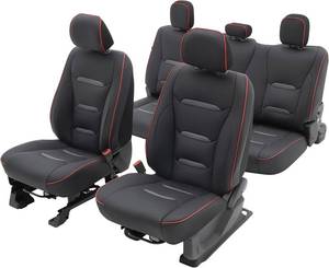 lot 271442 image: Retails for $170 Ymucd for Ford F150 Seat Covers Front and Back Full Set, Premium Faux Leather Full Warp Seat Covers Fit for 2009-2026 F150 (XL XLT STX Lariat Tremor) & 2017-2026 F250 F350 F450 Super Duty - Black