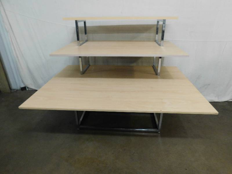 lot 1225 image: Metal Framed Wood Shelf