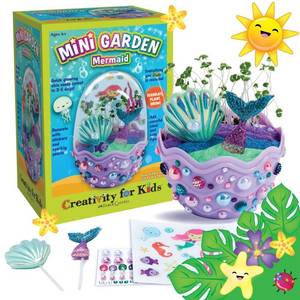 lot 19423 image: Creativity for Kids Mini Garden Mermaid Terrarium Kit Model 79532428