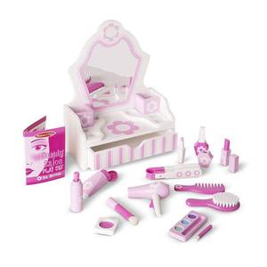 lot 19447 image: Melissa & Doug Wooden Beauty Salon Play Set with Vanity