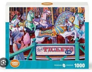 lot 19518 image: Wonder Forge Cotton Candy Carousel 1000 Piece Jigsaw Puzzle