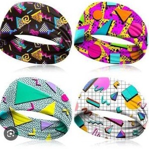 lot 19530 image: 4 Pack 80s 90s Neon Headbands Outfit Accessories