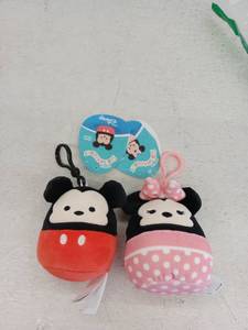 lot 19549 image: Squishmallow Keychain Plush Pair - Mickey & Minnie