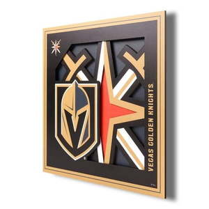 lot 19553 image: IDNA Vegas Golden Knights 3D Logo Wall Art 12x12